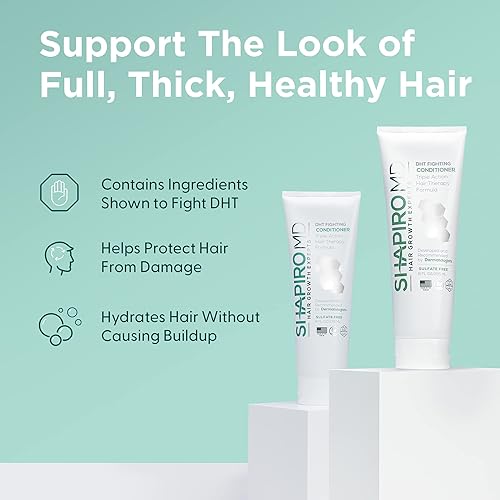 Miniatura 6 de Shapiro MD Hair Growth Experts Champú y acondicionador con fórmulas 100% veganas, tratamientos de lucha DHT para adelgazar el cabello desarrollado