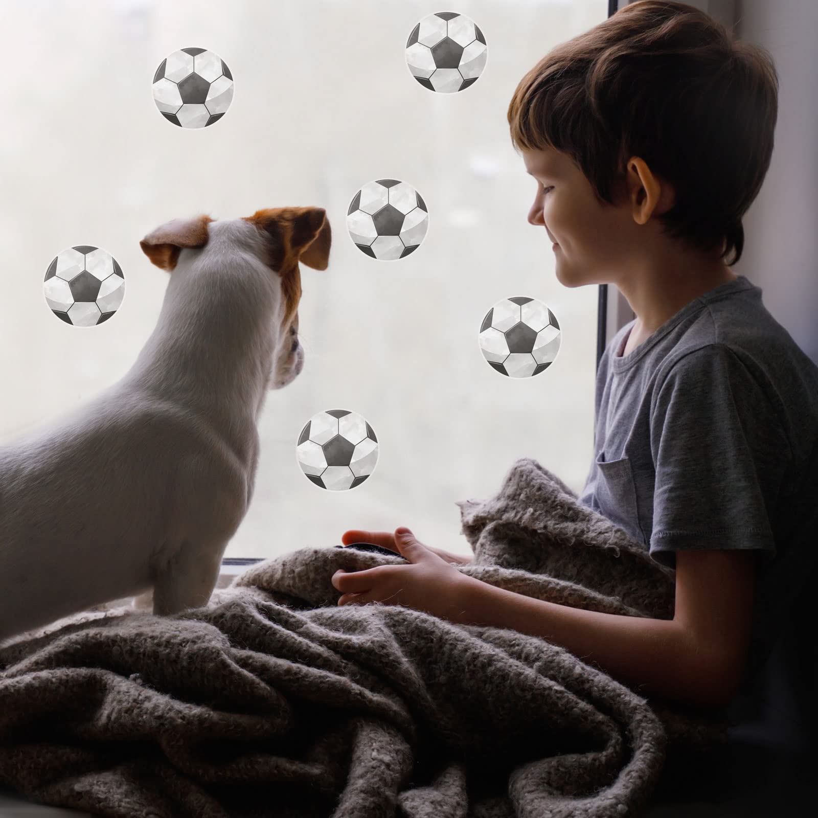Stickerscape Football Window Stickers (Football Stickaround - Regular) | Football Window Decal, Football Window Display | Reusable and Cleanly Removable | Made in The UK