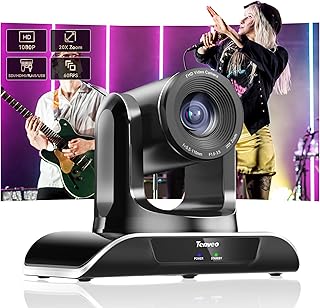 Tenveo 3G-SDI/HDMI/USB/RJ45 PTZ IP Live Streaming Camera 20X Optical Zoom Video Conference Room Camera FHD 1080P 60FPS for Live Streaming Church Services Worship Events Broadcast for Zoom Skype OBS