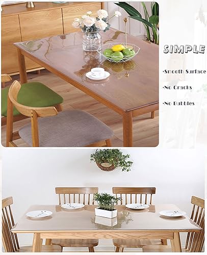 Miniatura 3 de Protector de PVC transparente de 48 x 66 pulgadas, protector de mesa de plástico personalizado de 0.059 in de grosor, protector de mesa impermeable