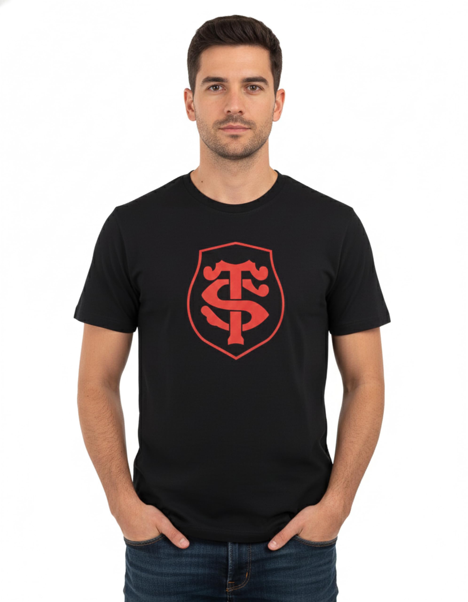 STADE TOULOUSAIN Toulouse Official Rugby Collection T-Shirt, Black, XL
