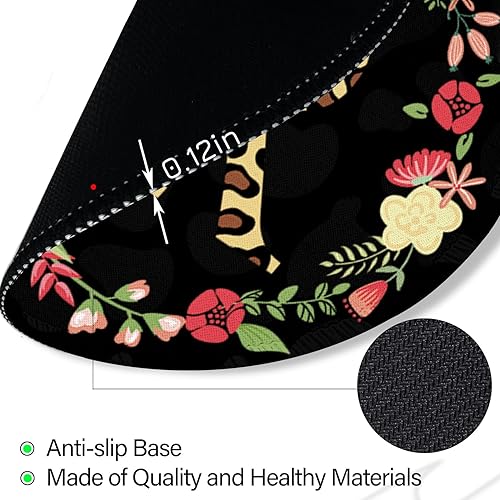 Miniatura 5 de Alfombrilla de mouse redonda negra personalizada, alfombrilla de mouse de computadora para escritorio, alfombrilla de mouse de viaje con base de