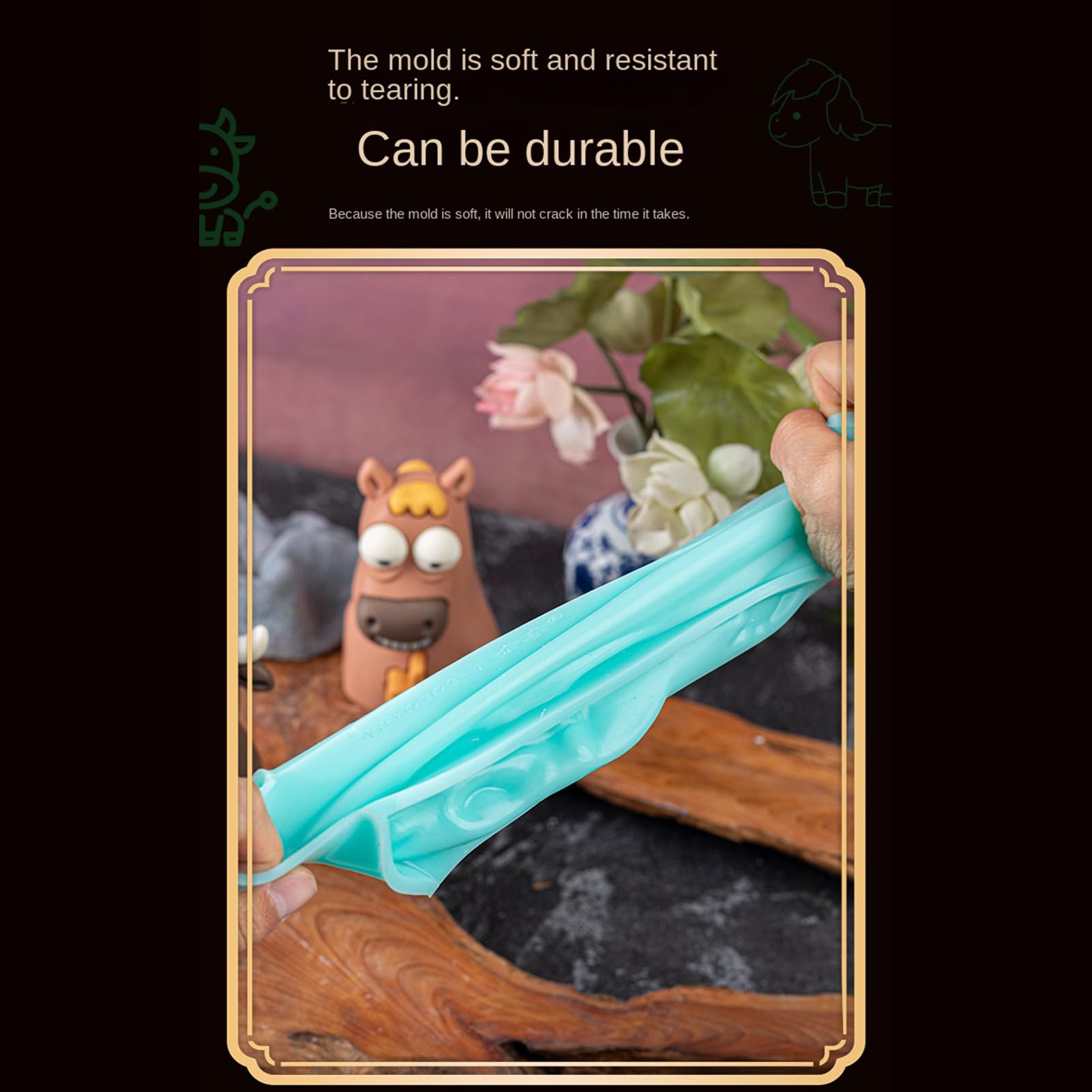 in silicone per cioccolatini, antiaderenti, adatti al microonde, a forma di cavallo , riutilizzabili, per biscotti, fondente, gelatina, budino, dessert, sapone, decorazione per la casa