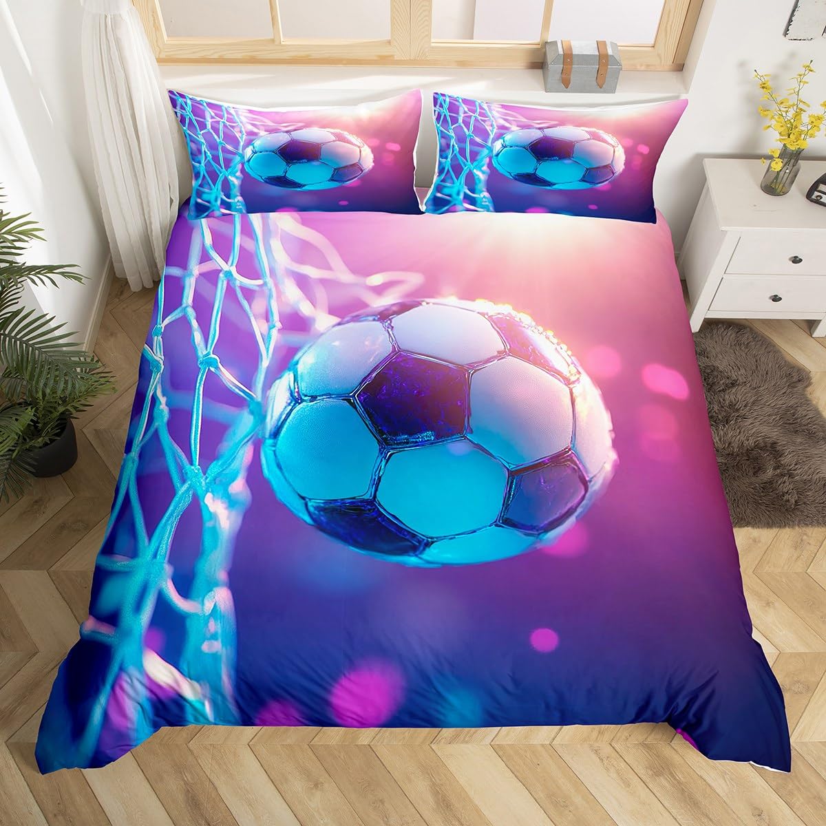 Parure de lit football King Size housse de couette ultra douce