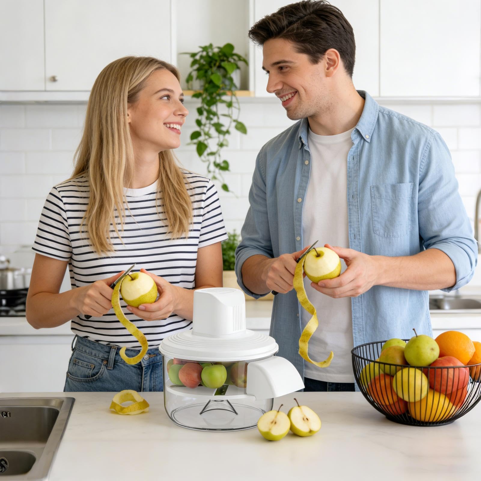 Pelador de Verduras Dispositivo De Cocina Recargable Para Pelar Frutas
