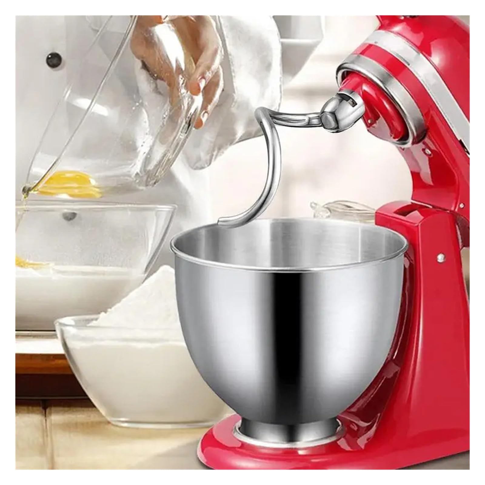 1 pz, Compatibile for Utensili da Cucina 4,5-5 Quart Testa inclinabile Mixer in Acciaio Inossidabile Gancio for impastare Parti di Ricambio Ganci for Pane