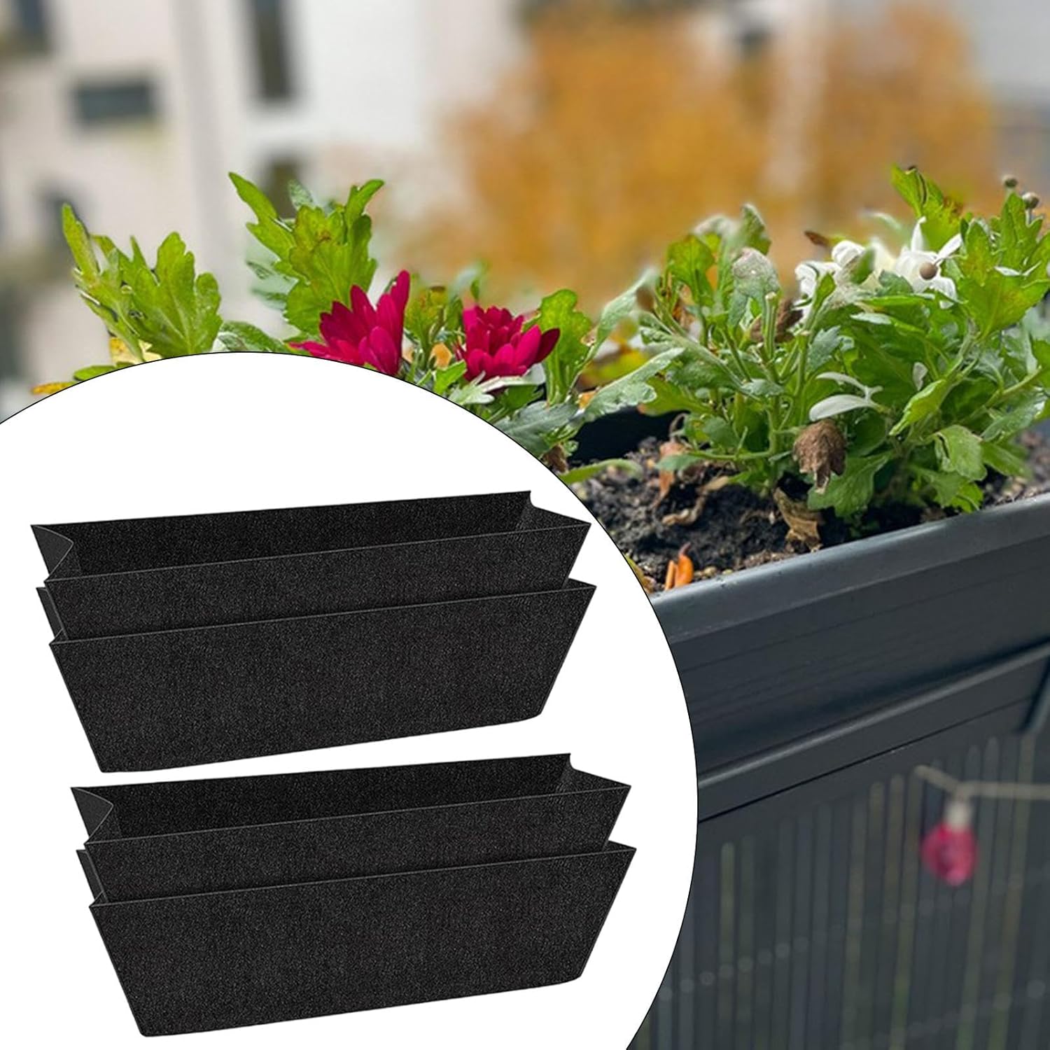 4Pcs Fabric Planter Basket Liners Flower Basket Liner Hanging Plant Liner for Indoor Outdoor Decoration Portable Accessories, 30inch/778 (Color : 30inch)