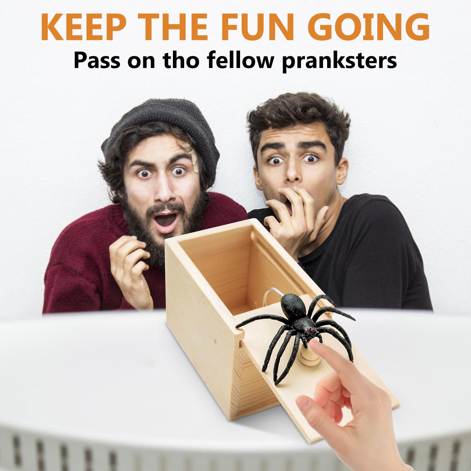 2 Boîtes Surprise Araignée Réaliste En Bois – Farce Qui Saute – Pour Halloween Et Anniversaires