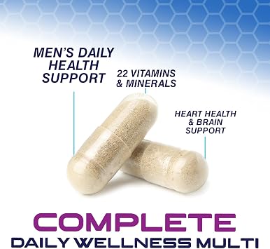 Multivitamin for Men - Once Daily Mens Multivitamins - Comprehensive Multi-Vitamin with Optimal Vitamin Bioavailability - Essential Vitamins A, C, D, E, Zinc Formula - Bottled in USA - 60 Capsules