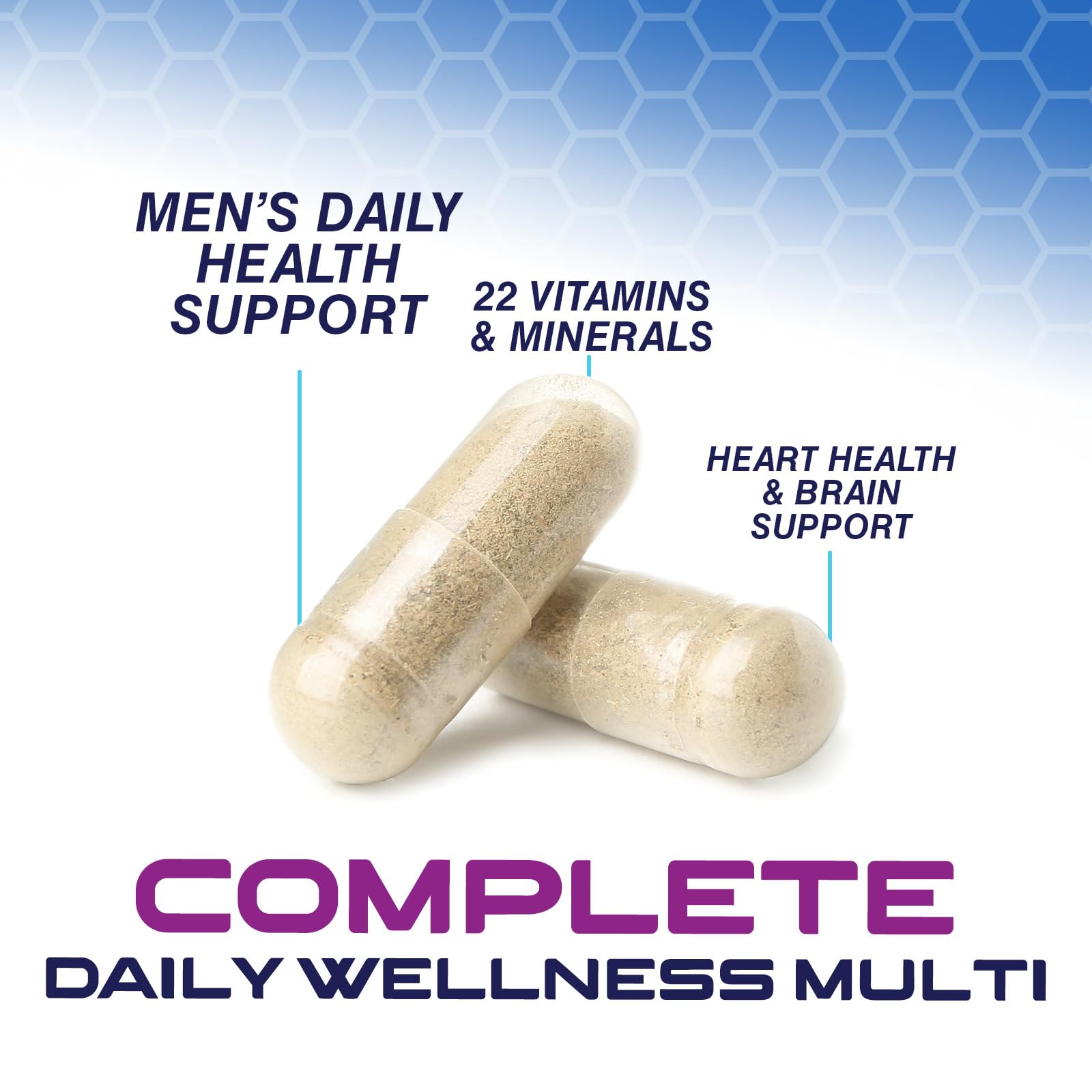 Multivitamin for Men - Once Daily Mens Multivitamins - Comprehensive Multi-Vitamin with Optimal Vitamin Bioavailability - Essential Vitamins A, C, D, E, & Zinc Formula - Bottled in USA - 60 Capsules — Amazon image 3
