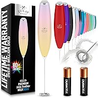 Vista 80 de Zulay Kitchen - Batidor eléctrico de mano para café, lattes, capuchinos, matcha y chocolate caliente, mezclador portátil para bebidas, accesorio