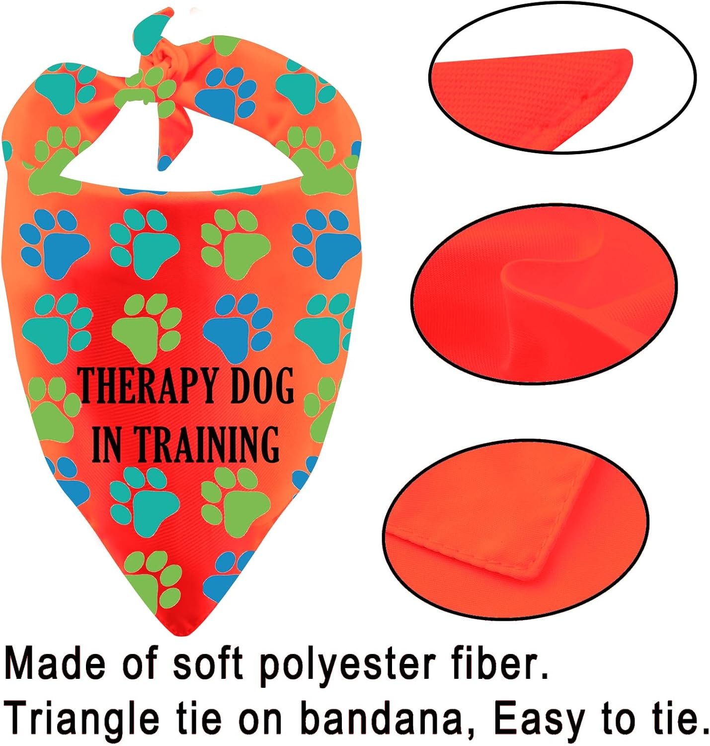 Therapy Dog Bandana in Training Pet Scarf for Working Dog Gift (Therapy Dog) image 3