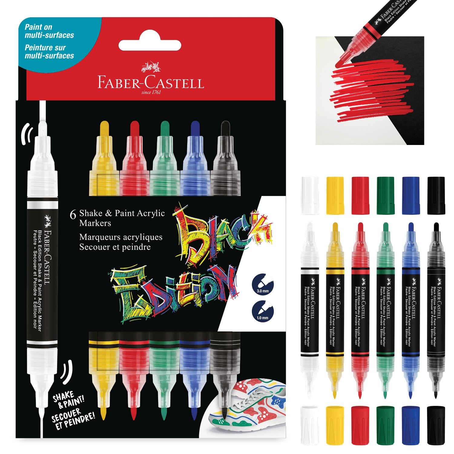 Faber-Castell Classic Shake & Paint Acrylic Marker Pack Size 6