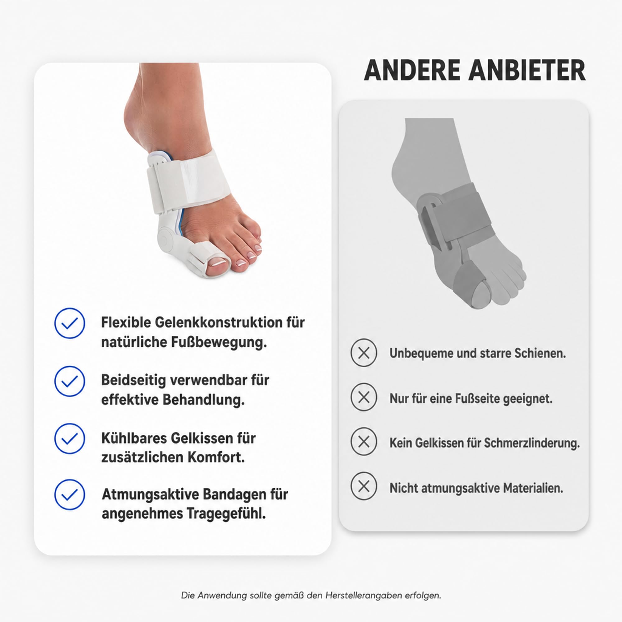 ATC Handels GmbH Hallufix Hallux Valgus Férula Classic – Corrección ortopédica del dedo gordo del dedo del pie – Soporte flexible para la articulación del dedo del pie (36-42 (M))