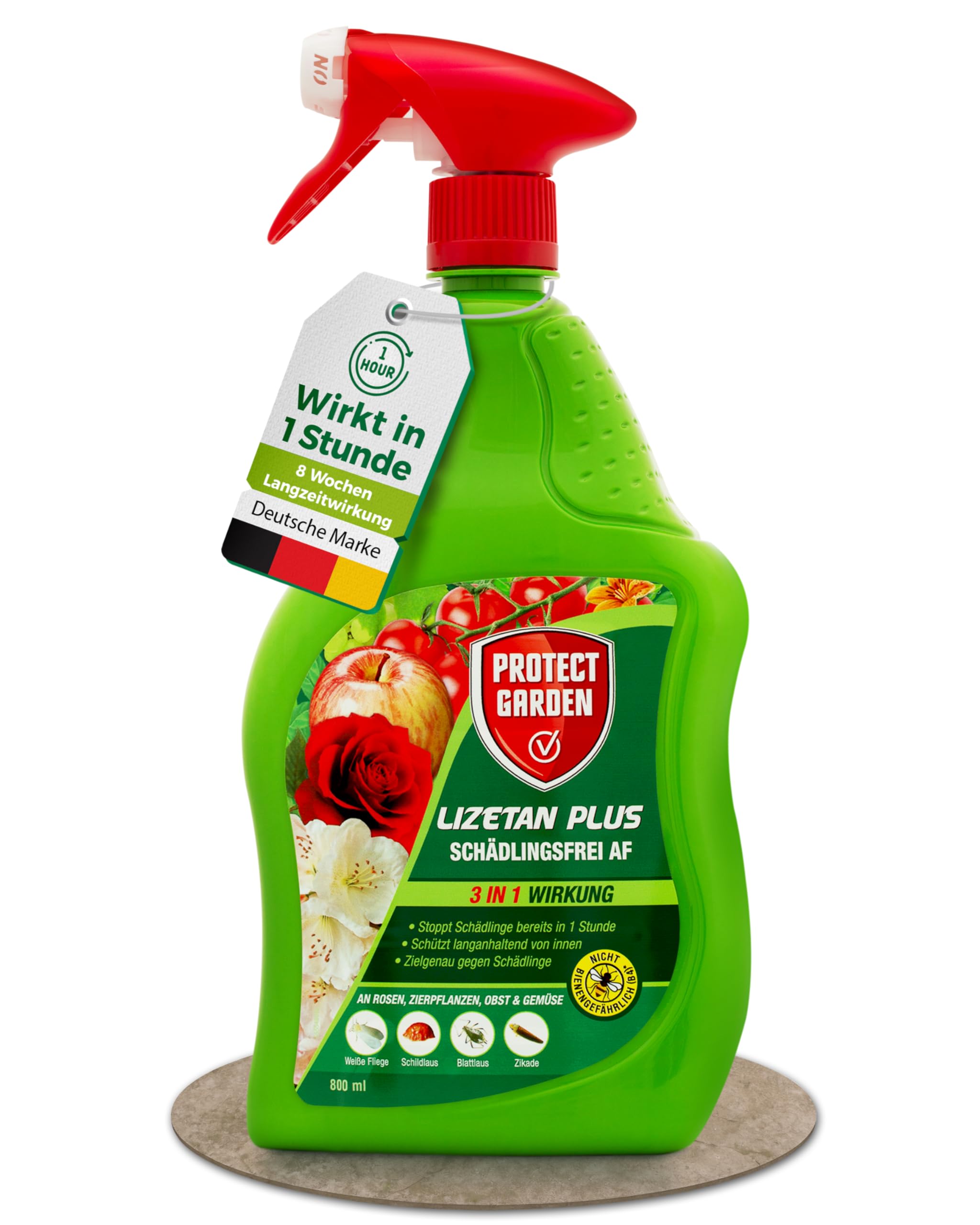 PROTECT GARDEN Lizetan Plus Schädlingsfrei AF Spray – gegen Schädlinge an Zierpflanzen, Rosen, Obst und Gemüse, 800 ml