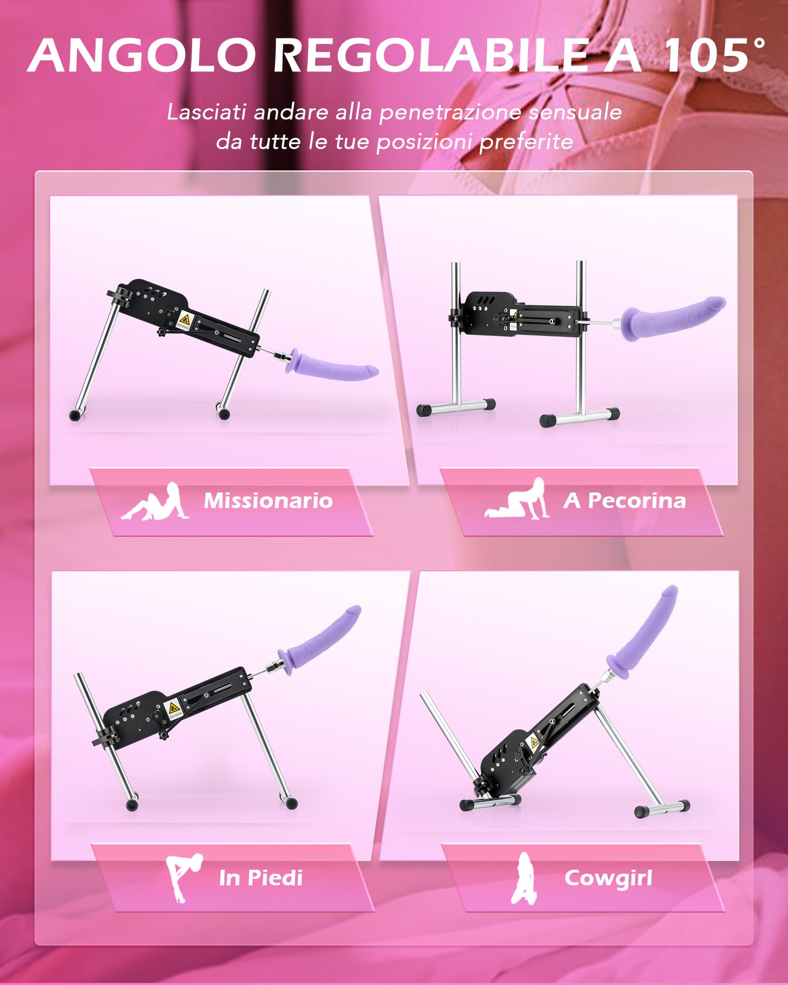 SENSUA 70W Macchina Automatica per Sesso con 18 Modalità Attacco da 21 cm Dildo e Telecomando di 15 m Gamma per Coppie di Uomini e Donne, 280 Colpi/min Macchina Elettrica per Sesso Anale Vaginale