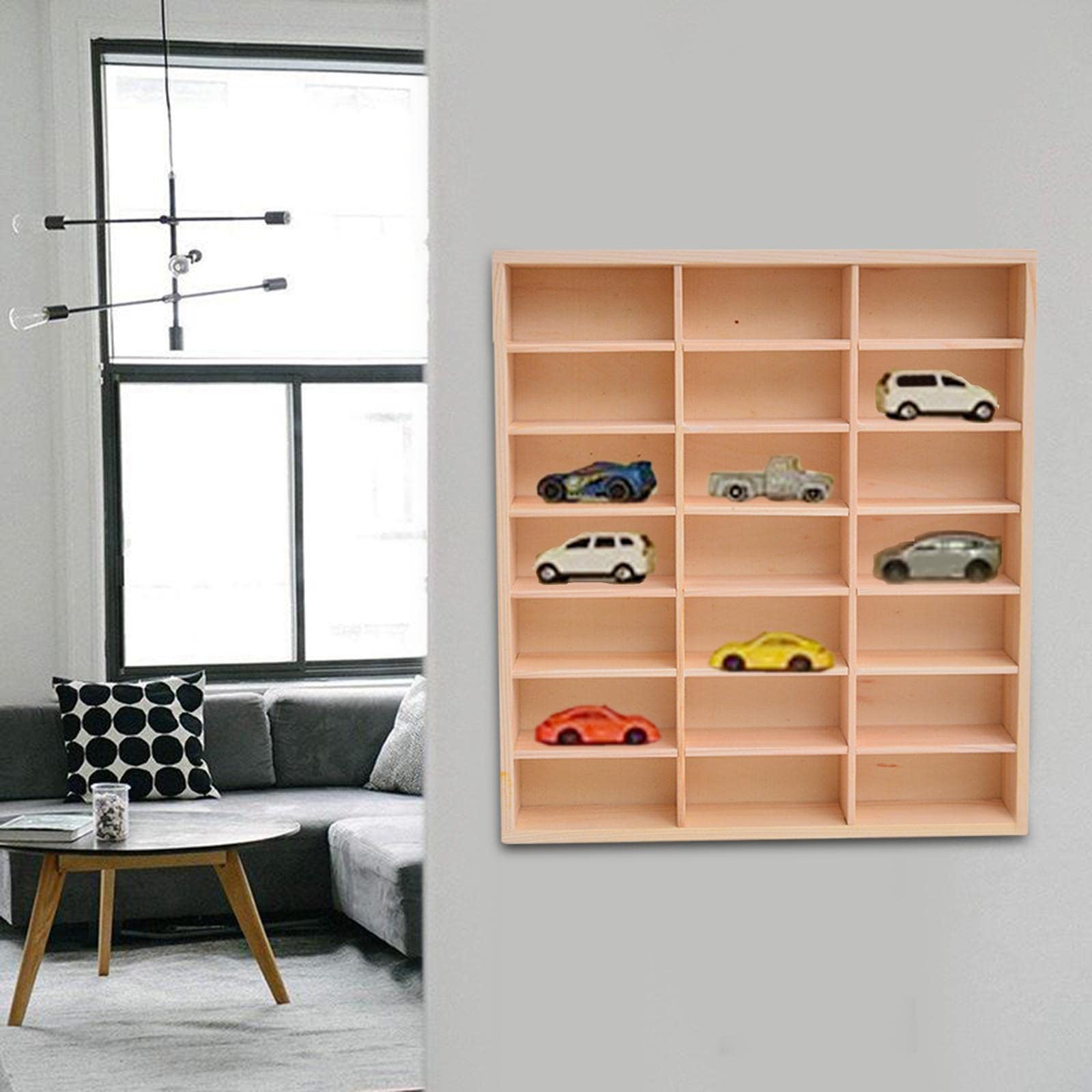 harayaa Soporte de Exhibición de Madera Vitrina Soporte Multiusos Estante Gabinete Organizador de Almacenamiento para Figura de Acción Coleccionables Tienda a, 21 rejilla, tal como se describe