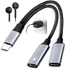 DeepOcean USB C Splitter 2 Port, US/B-C Double Adapter For PC Phone Laptop, US-B/C Splitter 1 In2 Out, USB C Male To Dual Female Adapter, Headphone & Charge Type C Audio,U-SB/C Female Cord Converter