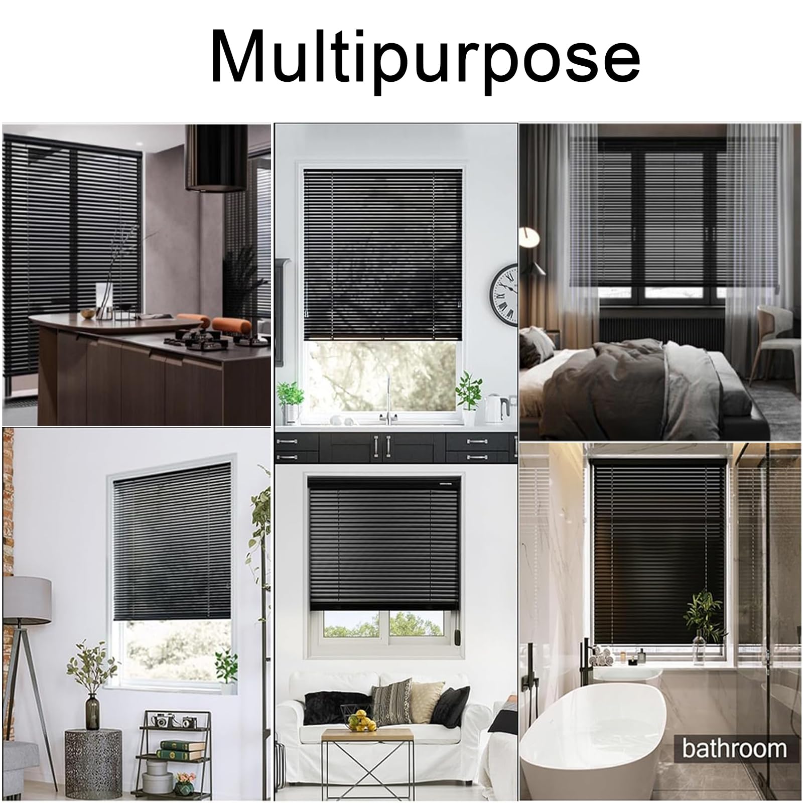 Persianas Venecianas de Aluminio,Estor Que Filtran la luz con Lamas de 25mm,Persianas de Interior para Ventanas y Puertas,Negro,Personalizable (125cm x 200cm)