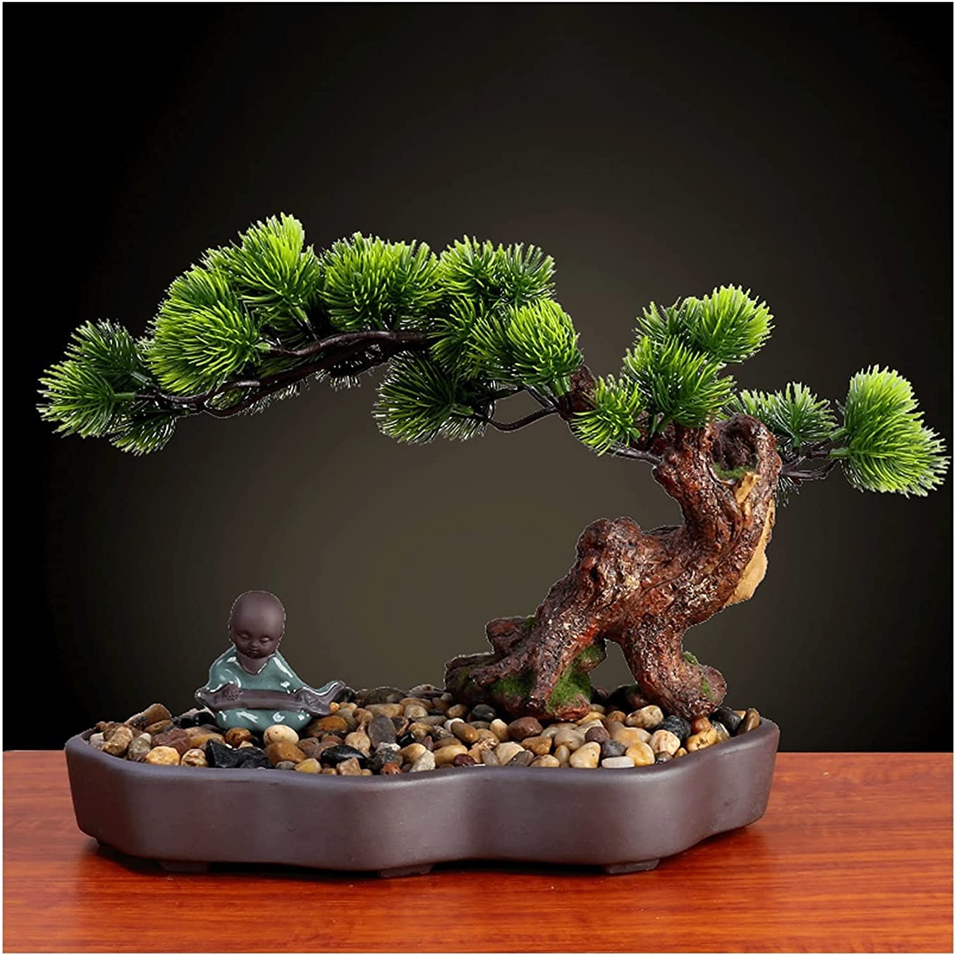 CAFIEDR Artificial Bonsai Tree 8 Inches, Realistic Fake Plant Decoration, Used For Desktop Display, Zen Garden Decoration.