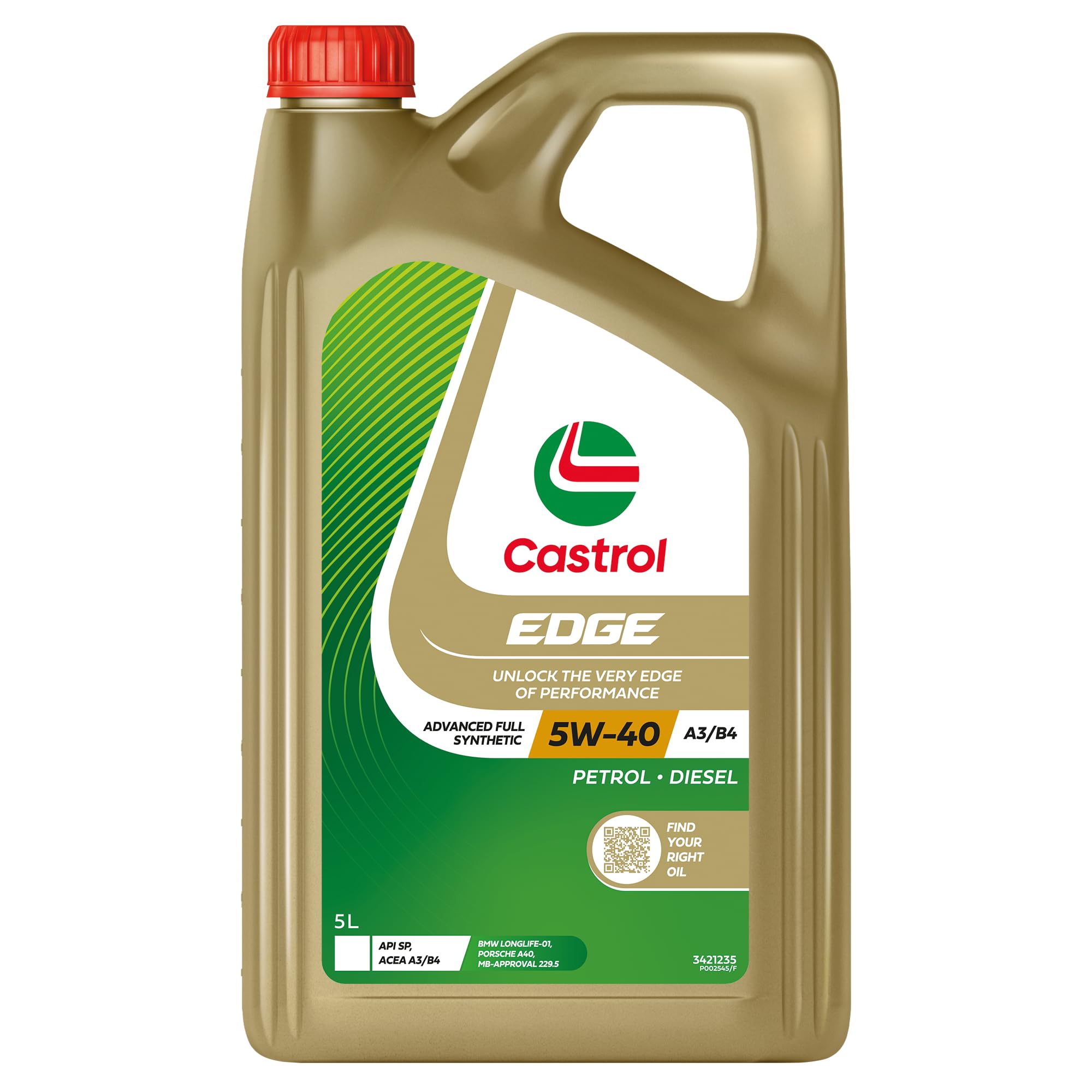 Castrol EDGE 5W-40 A3/B4 Engine Oil 5 Litre: Automotive: Amazon.com.au