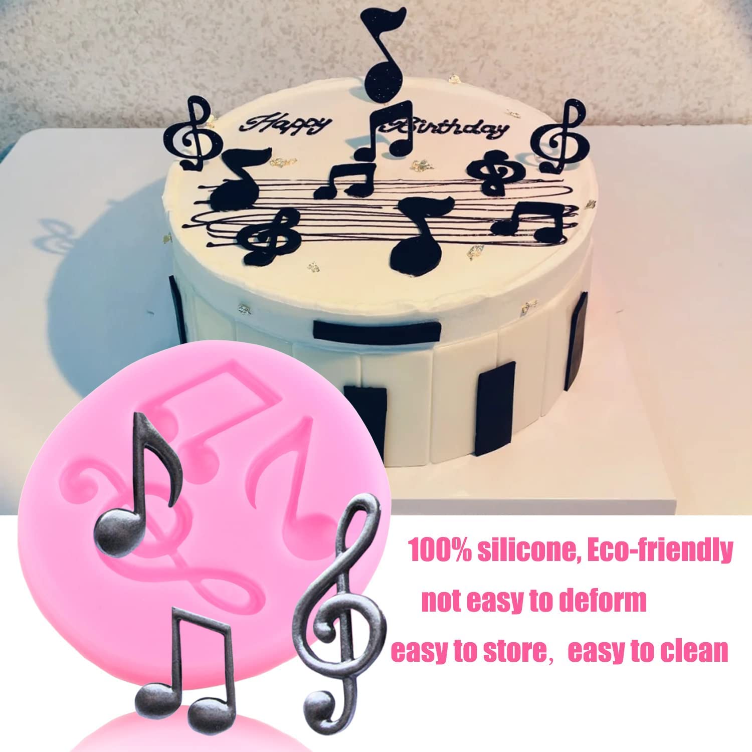Snapklik.com : Music Note Fondant Molds Musical Instruments Silicone ...