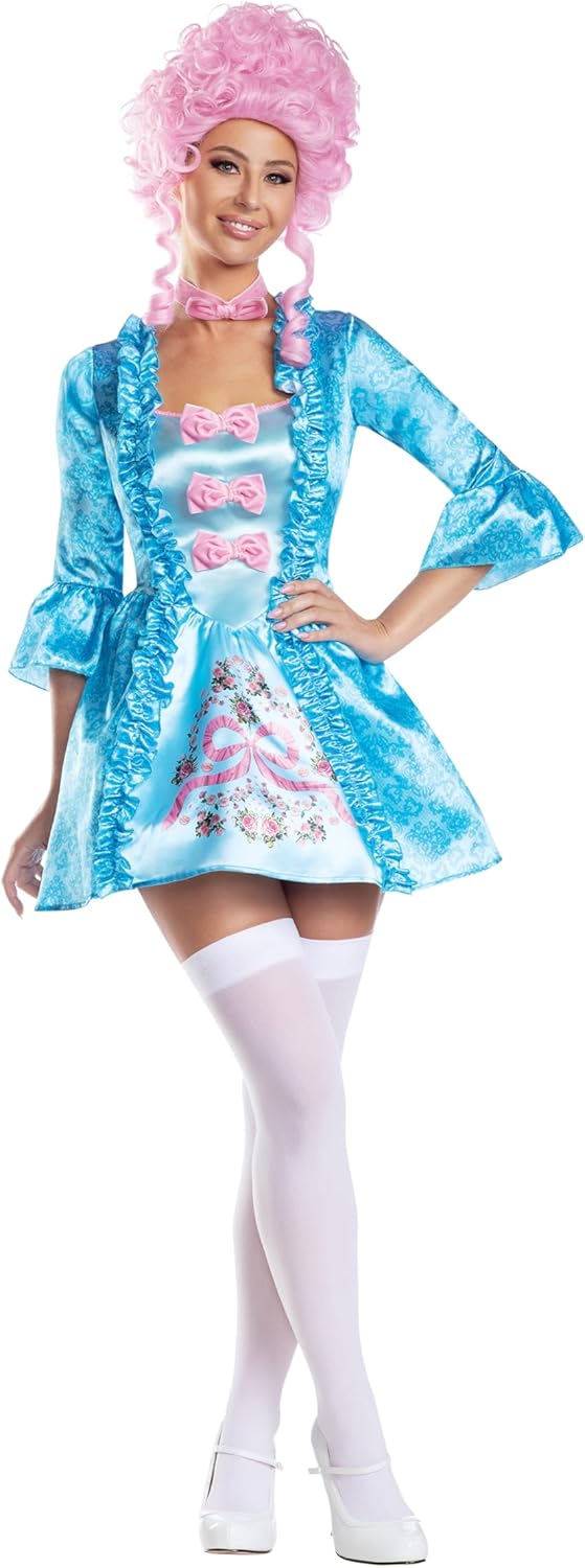 Dreamgirl womens Printed Satin Dress With Velvet Bows and Trompe L'oeil Printed Skirt