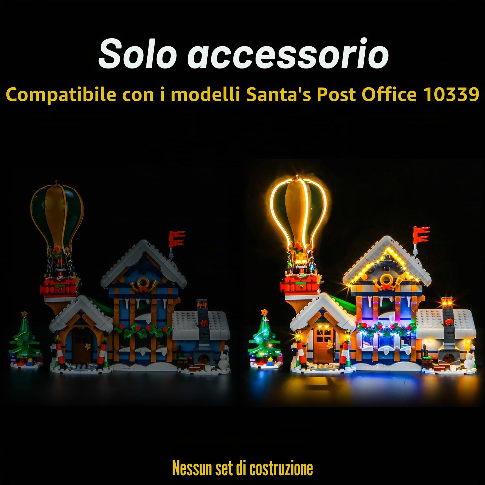 Set di luci a LED compatibile con Lego 10339 Babbo Natale postale (non modello), set di illuminazione decorativa per giocattoli creativi di Babbo Natale postale