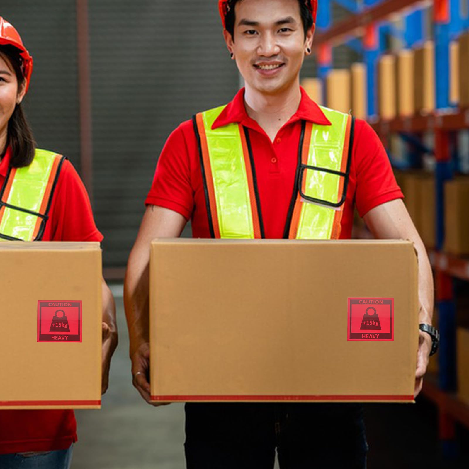 Versandetiketten Rot Selbstklebende Schwere Warnaufkleber für Transportverpackung und Lagerung 500 Aufkleber pro Rolle