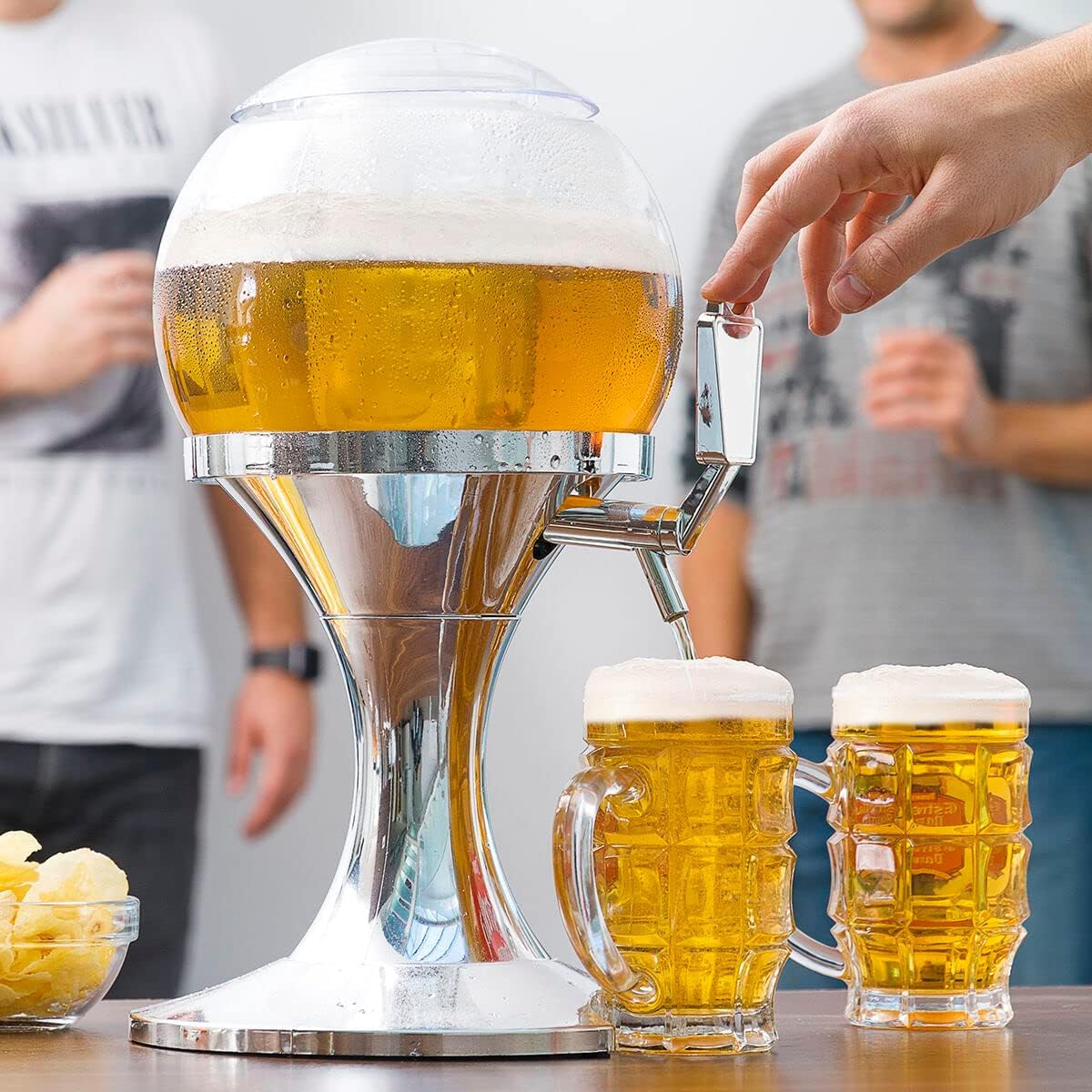 Dispensador de cerveza fresca refrigerada con compartimento para cubitos de hielo y grifo, máquina de jugo de fruta - refrescos de bebidas cócteles - fiestas, fiestas de recepción - Tirador de cerveza