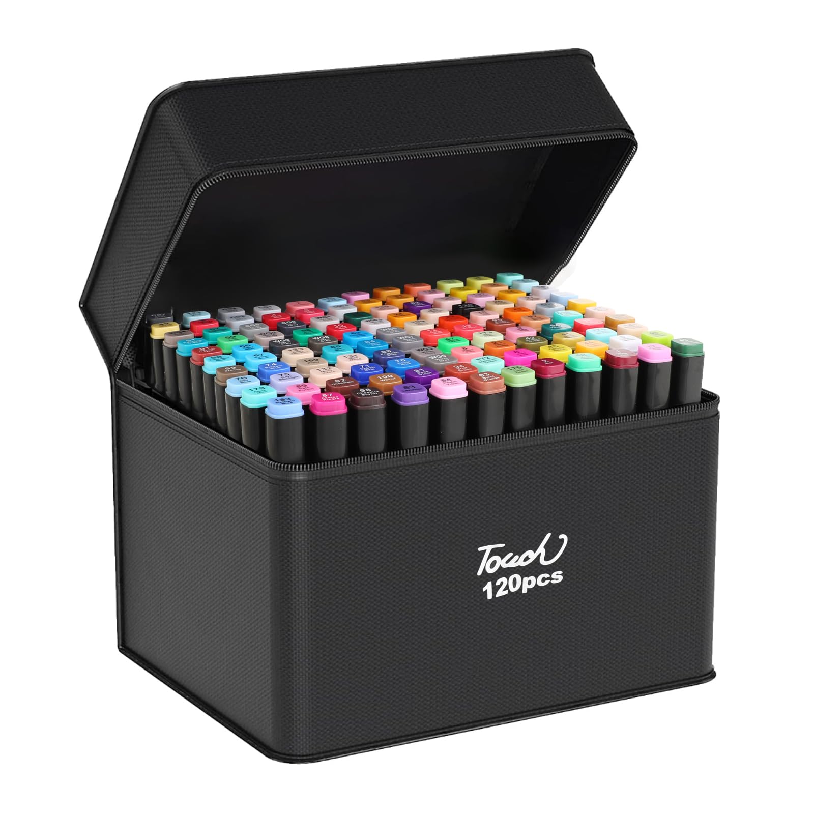 CRESZZLE Set de 120 Rotuladores para Niños y Adultos, Rotuladores de Doble Punta para Manga, Diseño y Proyectos DIY, Viene con una bolsa de almacenamiento negra.