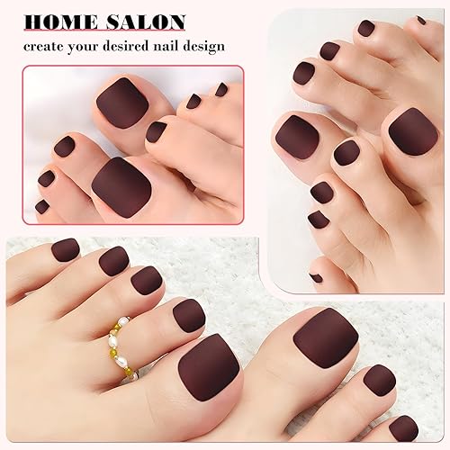 Miniatura 6 de LoveOurHome Uñas postizas a presión, 240 unidades, uñas postizas cuadradas cortas, mate, cobertura completa, acrílicas, puntas de uñas postizas