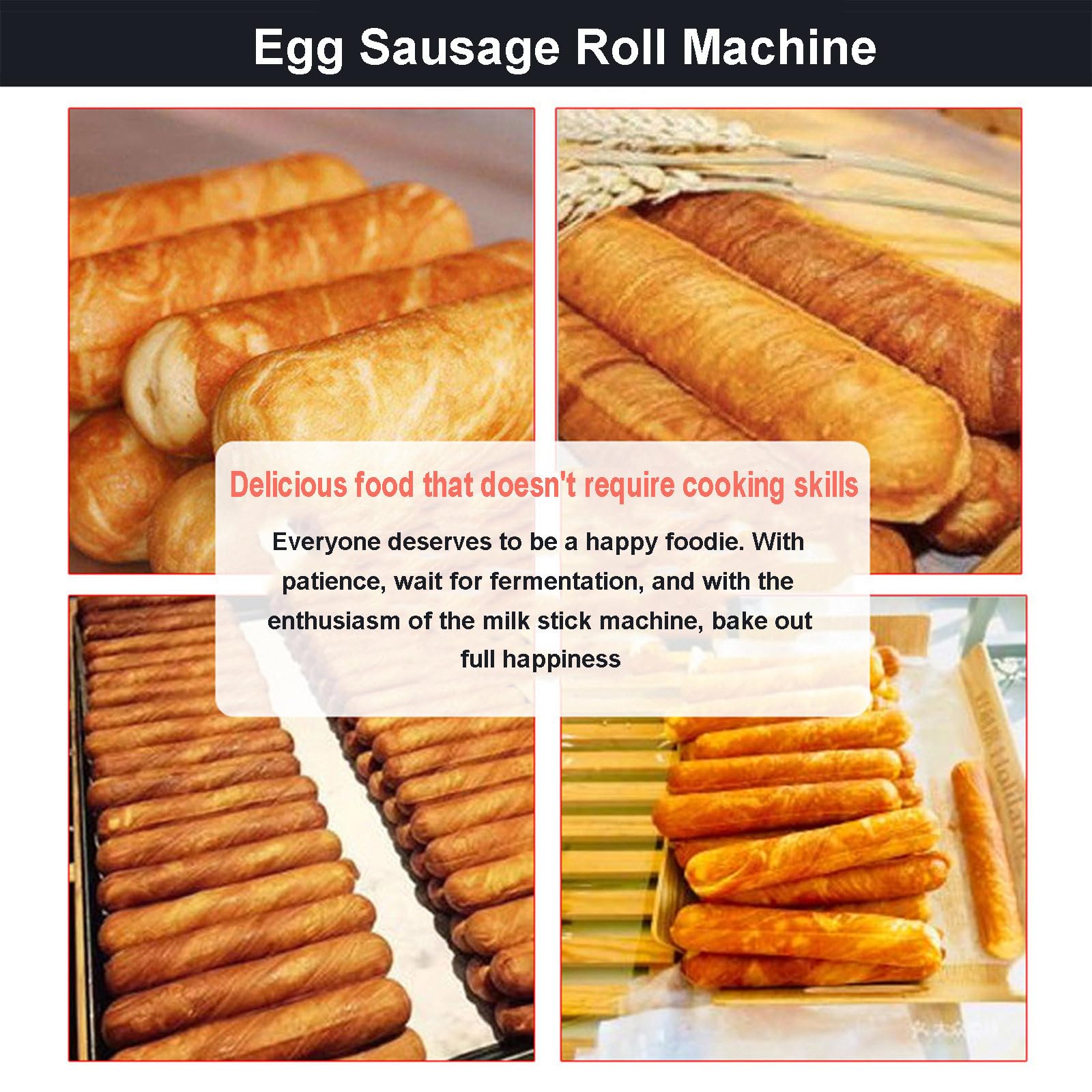 Máquina Comercial para Hacer Rollos De Salchichas Y Huevos/Máquina para Hacer Rollos De Pollo De Doble Cara para Palitos De Hot Dog Y Salchichas/Acero Inoxidable 1230W