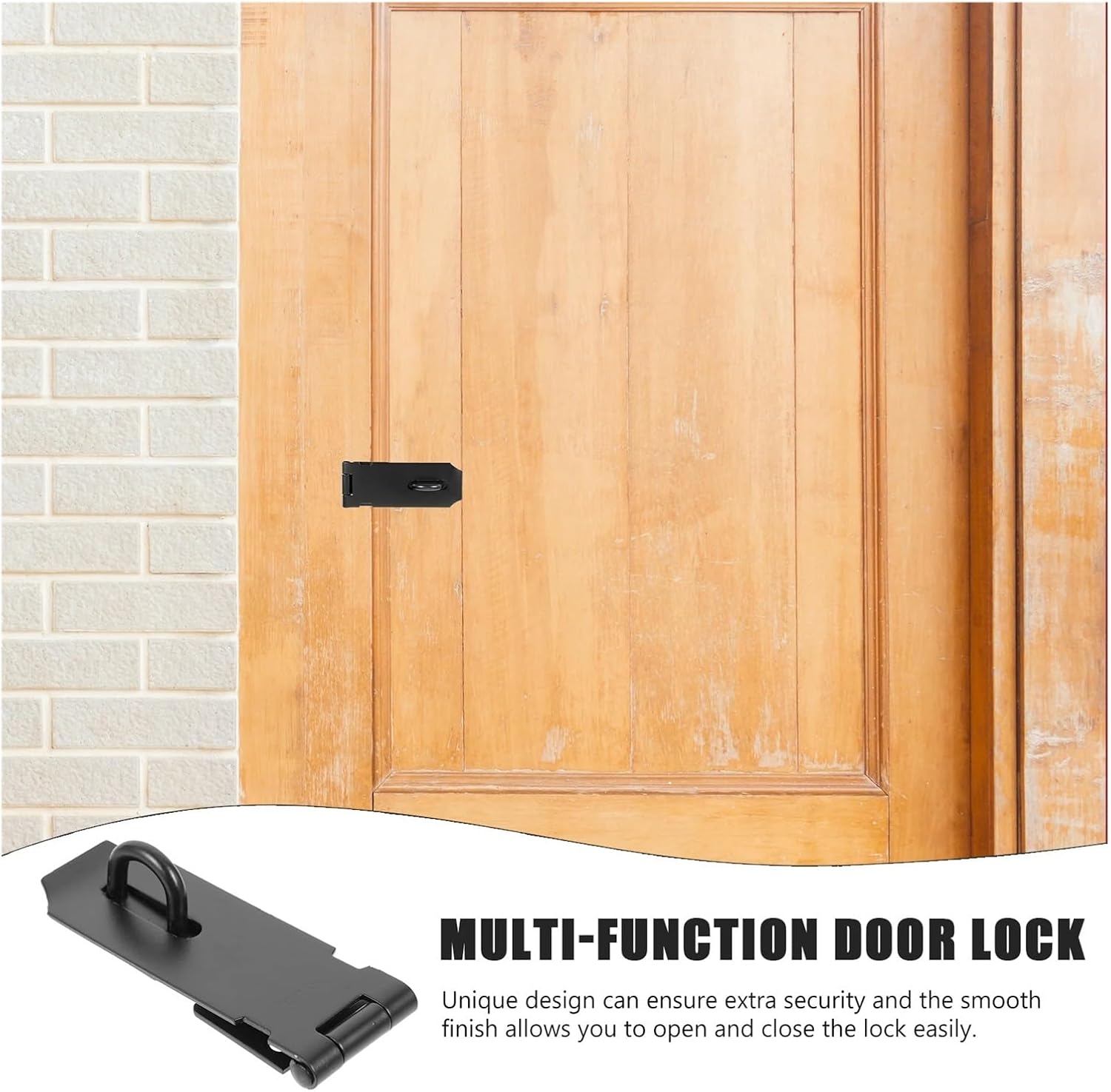 Hasp Latch 8pcs Black Stainless Steel Lock Plate 4-inch Furniture Hardware Accessories Suitable for Cabinet Doors for Door Gate Cabinets Etc