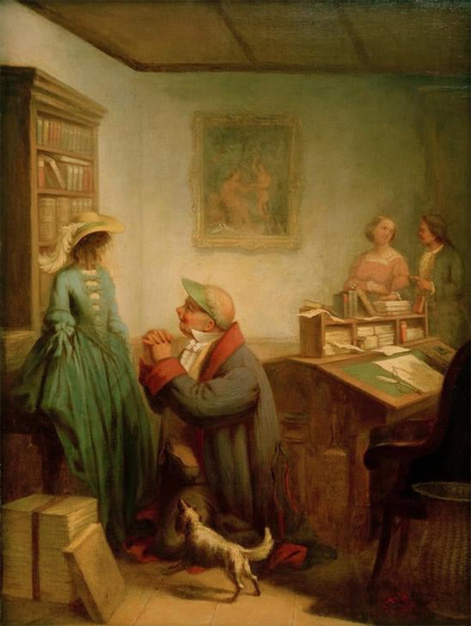 Artxlxxbn No Frame Famous Print Painting Colorful Art Print The Beloved By Carl Spitzweg Canvas Art Decorations For Home Decor 60X90cm