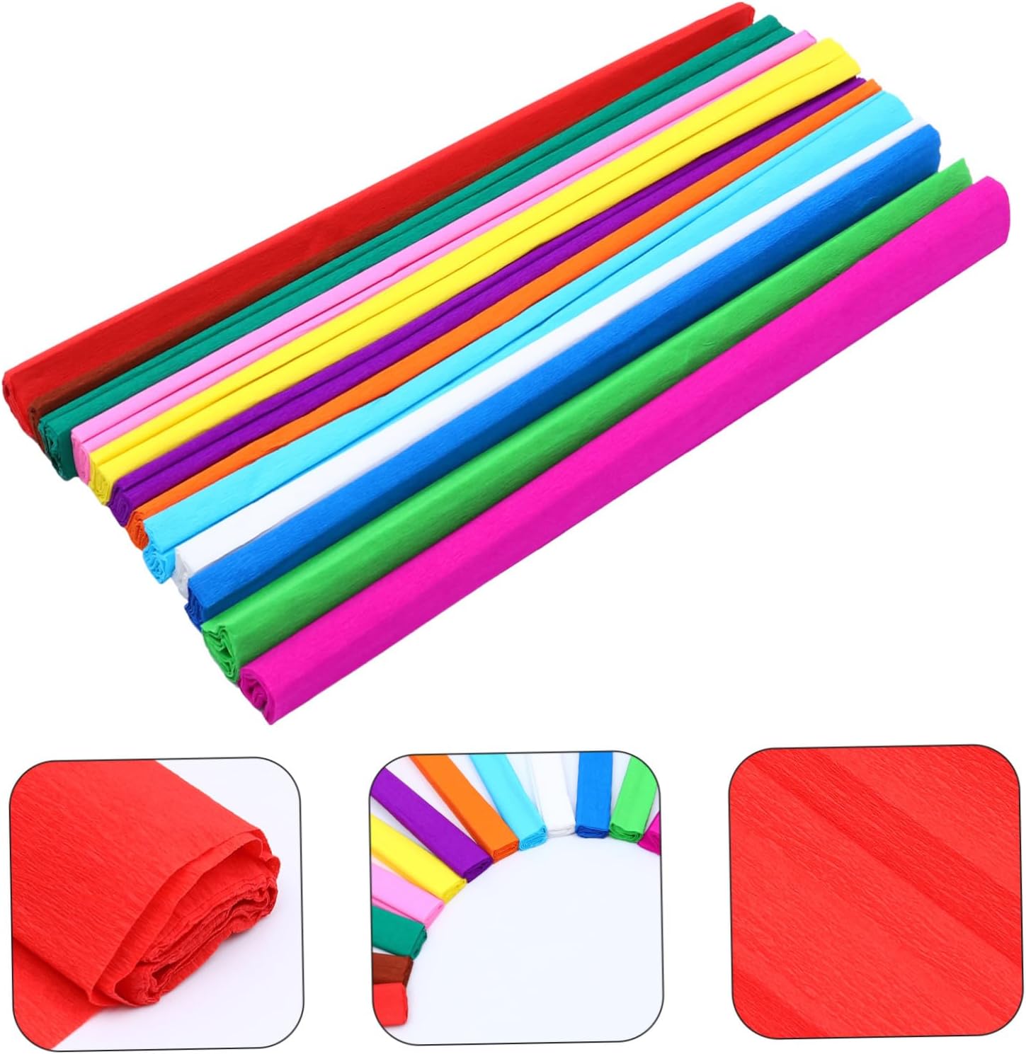 12 Rolls Crepe Paper Flower Wrapping DIY for Bouquet Making Crafts