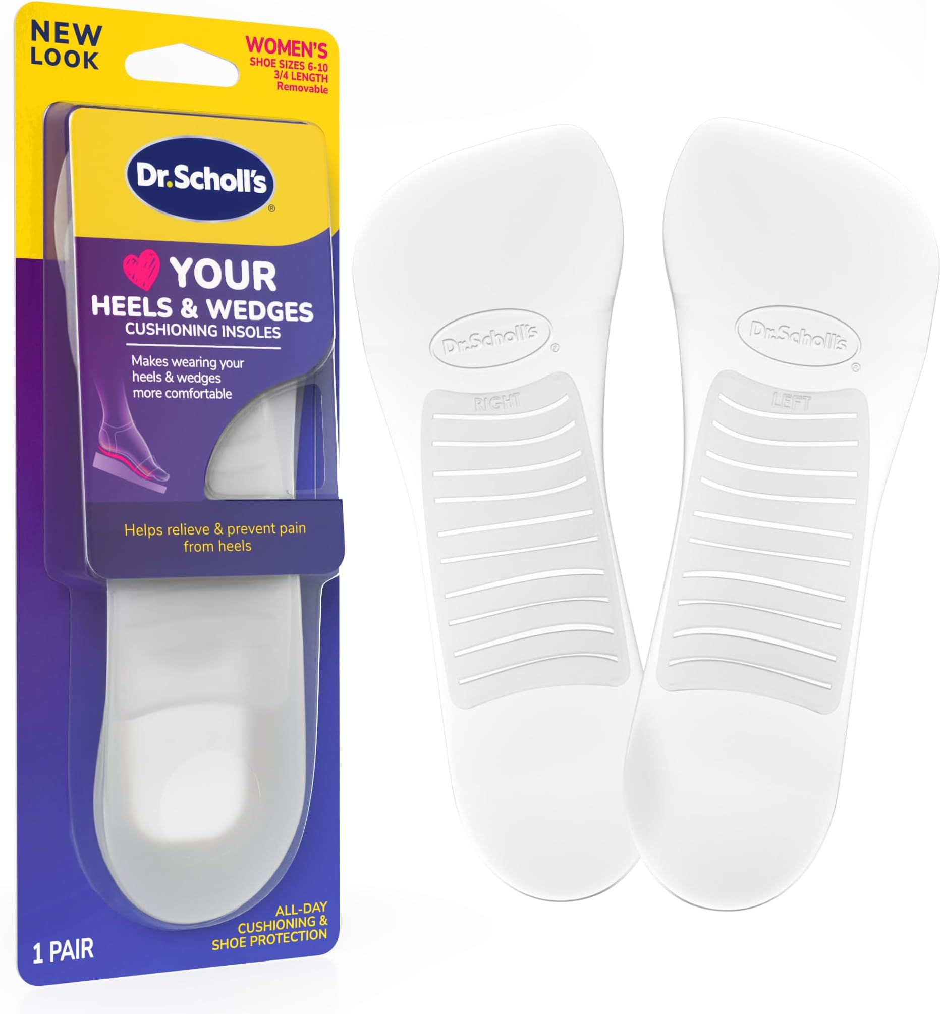Cushioning Insoles for Everyday Flats, Low Heels, Dress Shoes, Casual Shoes, Boots (for Women's 6-10)