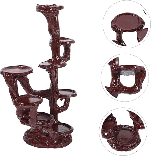 Miniatura 3 de Yardwe Elegante soporte de planta de resina elevada para maceta, base estable para soporte de bonsái de resina