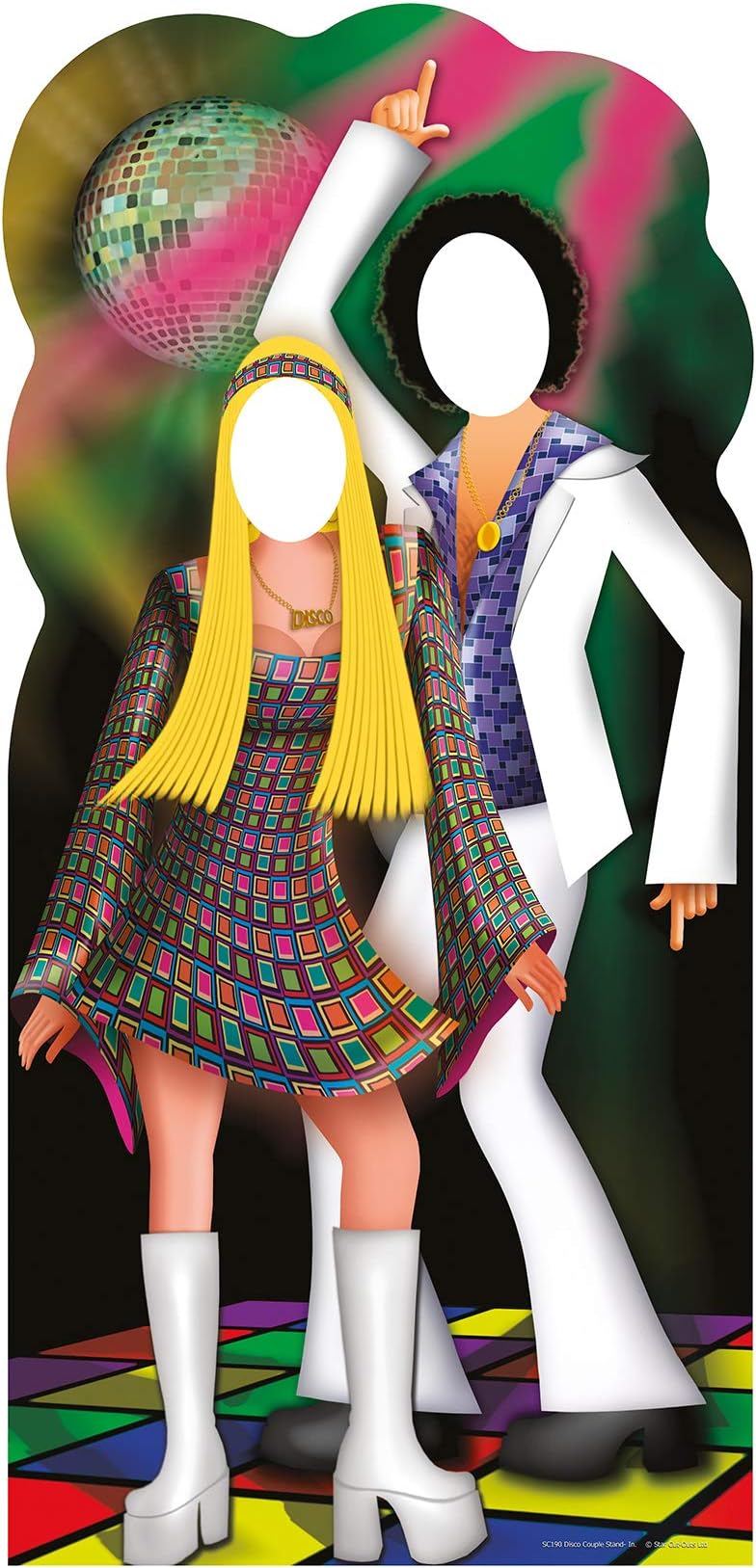 Star Cutouts, Disco Couple, Life-Size Stand-In Cardboard Cutout Stand In - 77 x 37 inches