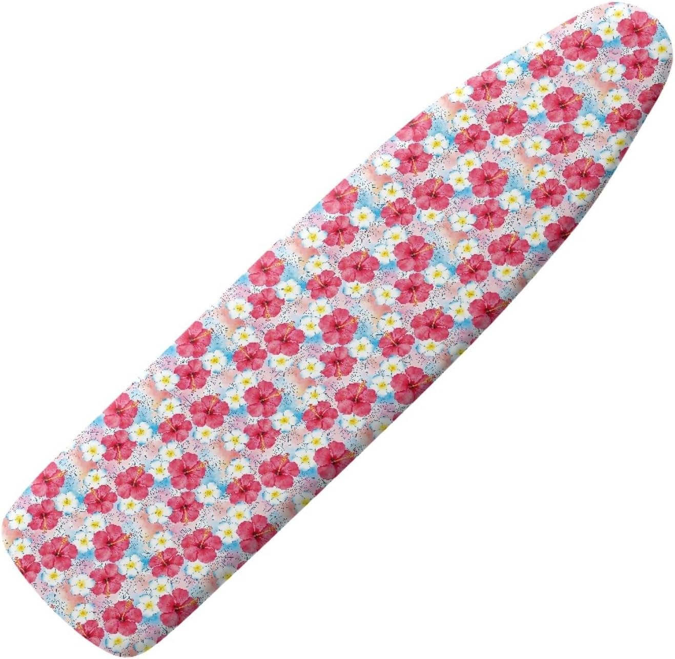 Flowers Ironing Board Cover,16"x55" Standard Ironing Board Cover with Elastic Edge and Hook and Loop Fasteners, Scorch & Stain Resistant, Polyester Home Ironing Board Covers, Retro Bloom Floral