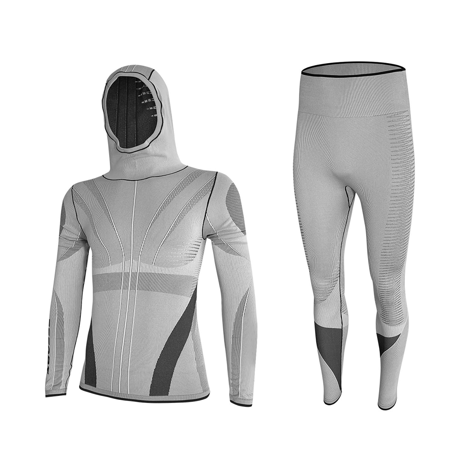 Thermounterwäsche Herren Winter Funktionsunterwäsche Skiunterwäsche Thermowäsche Set Warm Weich Funktionswäsche Atmungsaktiv Thermo Unterwäsche Thermounterhemd Thermounterhose für Lauf Fahrrading