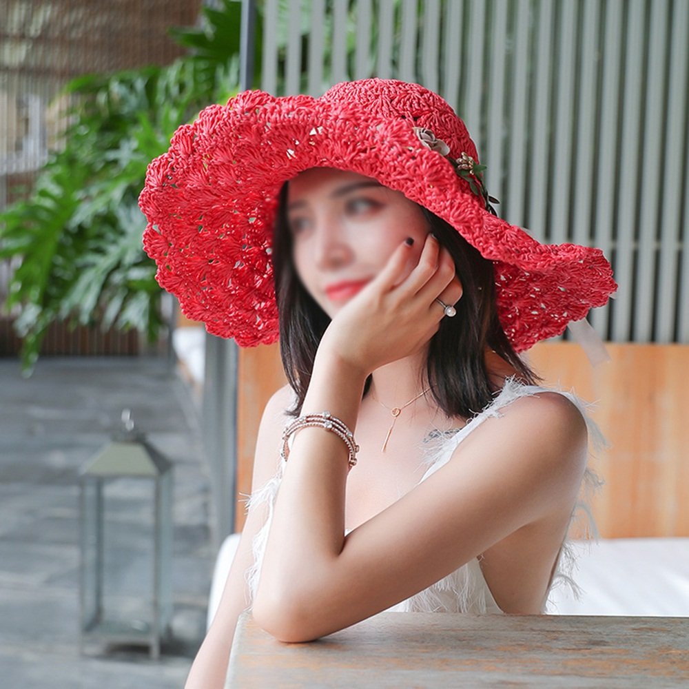 Amazon.co.jp: 夏の女性用帽子シェード日よけ帽折りたたみ式通気性換気