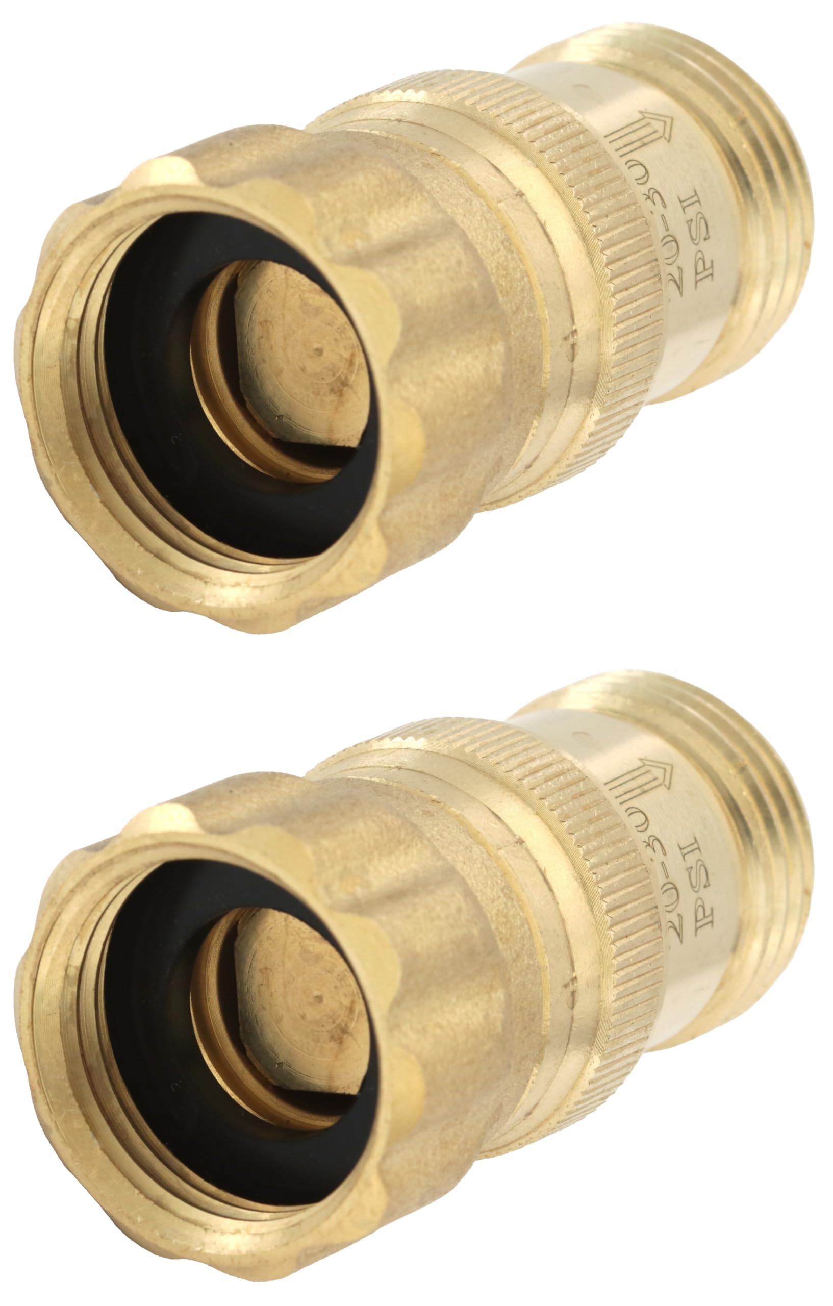 Heavy Duty 25 psi Water Pressure Regulator 3/4 inch Hose Thread Drip Irrigation System Pressure Reducer, Lead-Free Brass (With Regular O-Ring, 2, Count)