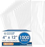 Vista 8 de Bolsas de polietileno planas de extremo abierto de 4 x 6 pulgadas (1000 unidades) – Plástico transparente de 2 mil – Sin tira adhesiva – Para
