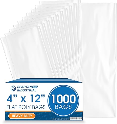 Miniatura 10 de Spartan Industrial - Bolsas de polietileno transparente de extremo abierto y plano de 12 x 15 pulgadas (500 unidades) de 0.07 pulgadas