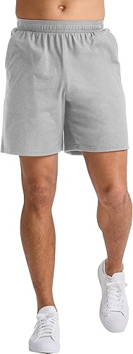 Hanes Originals para Hombres - Pantalones Cortos de Gimnasio de Jersey de Algodón con Bolsillos, de Ponerse, 7"