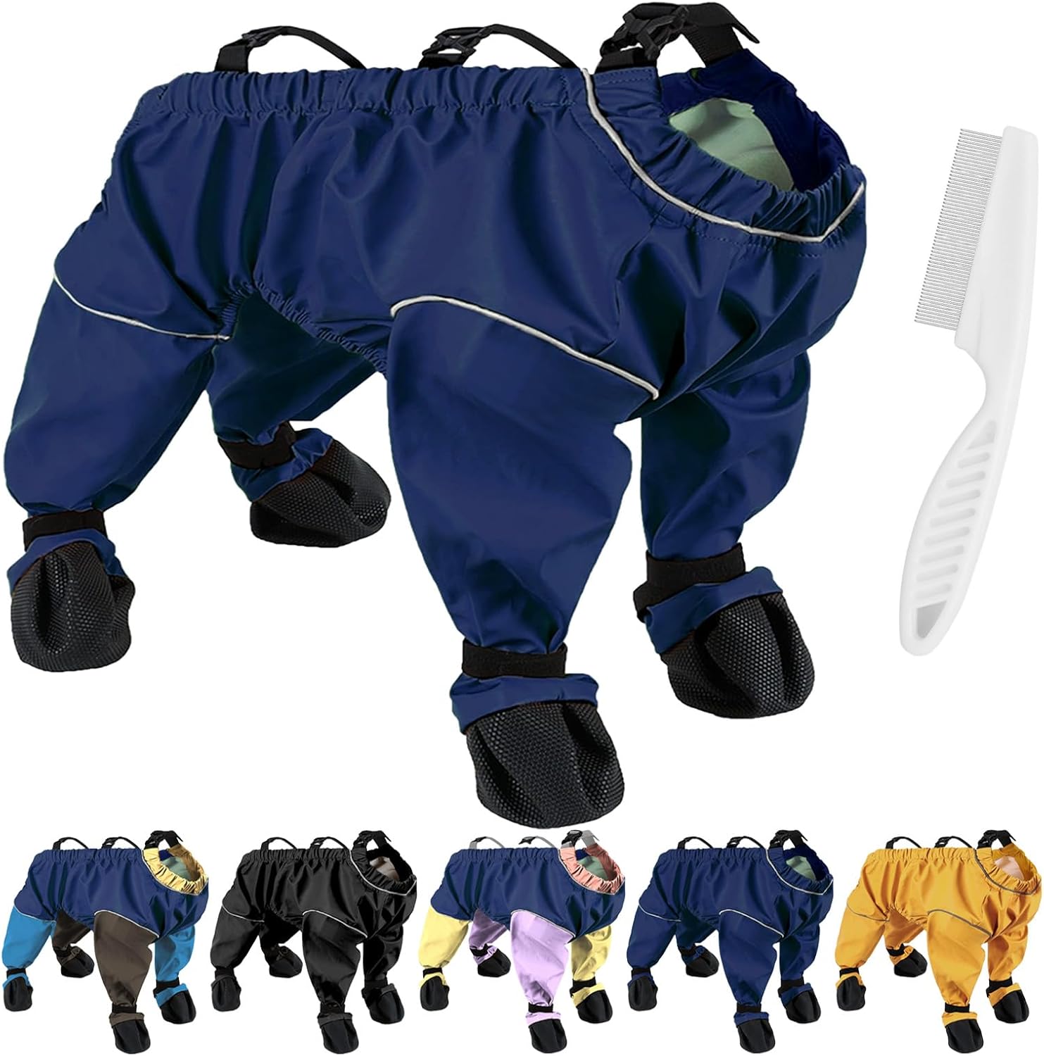 Dog Snowsuit with Attached Boots, 2026 New Pet Walking Legging Boots Waterproof Anti-Slip, Dog Snow Suit with Built in Boot Adjustable Suspenders for Outdoor Winter Snow Hiking (B,X-Large)