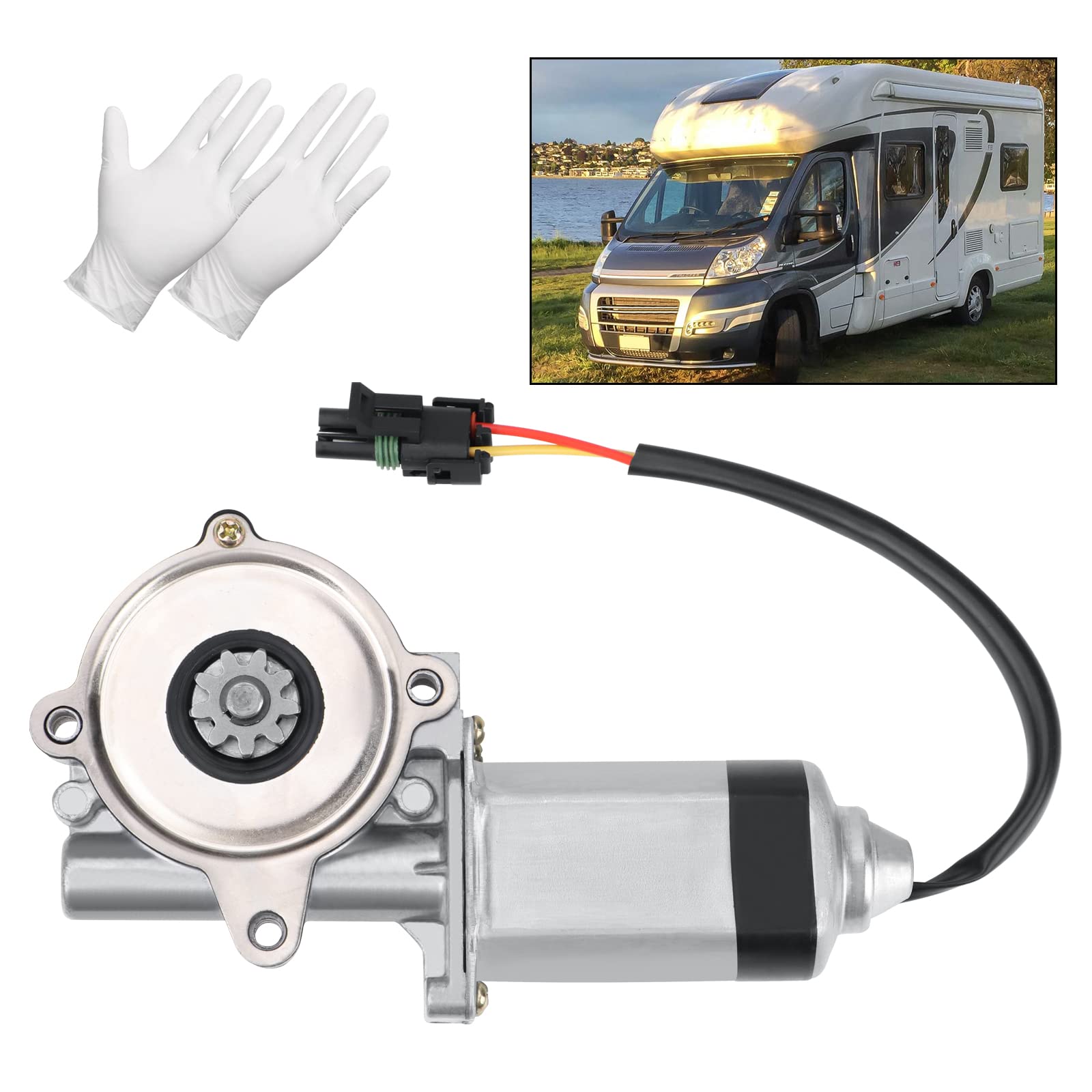 Parfyter300-1406 RV Step Motor Compatible with RV, Coach, Motorhome, Toyhauler,Electric RV Stairs Entry Step Motor with Gloves，3001406,1820124,369506,301695,163669,SP-163669,SP-1636669