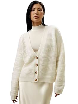 LilySilk 100% Cashmere Cardigan for Women Elegant V-Neck