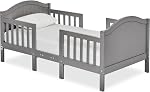 Dream On Me Portland 3 en 1 Lit convertible pour tout-petit en acier gris, certifié Greenguard Gold, JPMA Certifié, design bas à plancher, finition non toxique, bois de pin